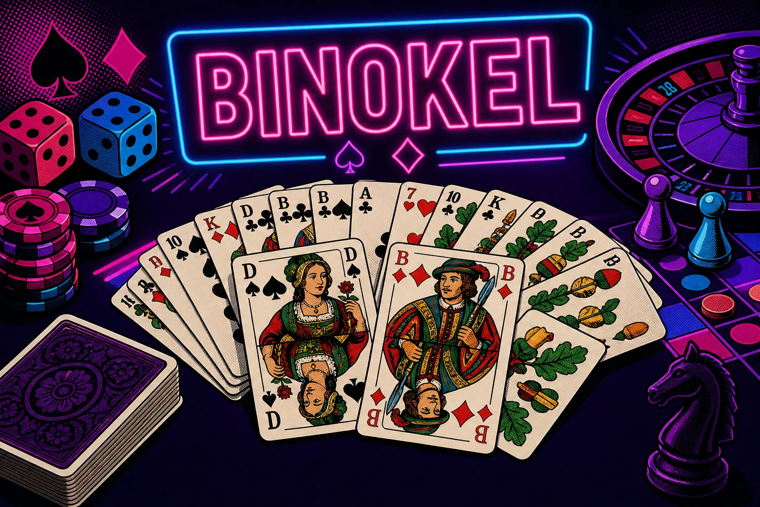 Binokel-Regeln: Reizen, Melden, Dabb und Stiche